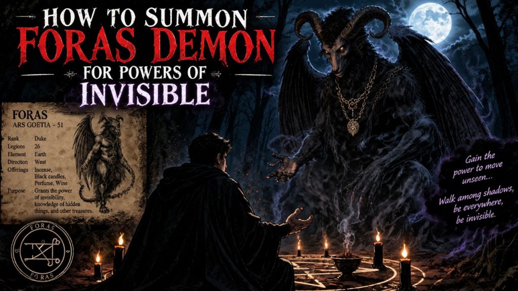 Foras demon and how to summon him for powers of invisible
