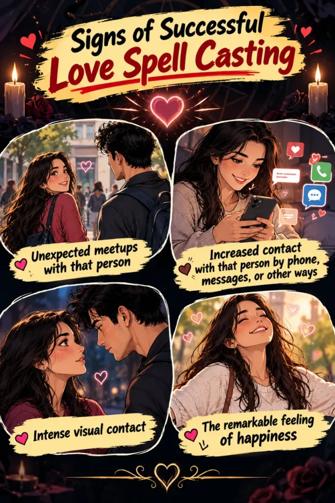 signs of a love spell working